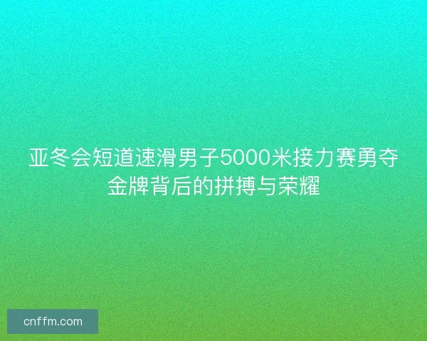 亚冬会短道速滑男子5000米接力赛勇夺金牌背后的拼搏与荣耀