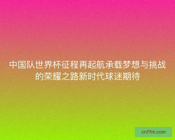 中国队世界杯征程再起航承载梦想与挑战的荣耀之路新时代球迷期待