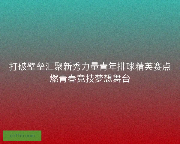 打破壁垒汇聚新秀力量青年排球精英赛点燃青春竞技梦想舞台