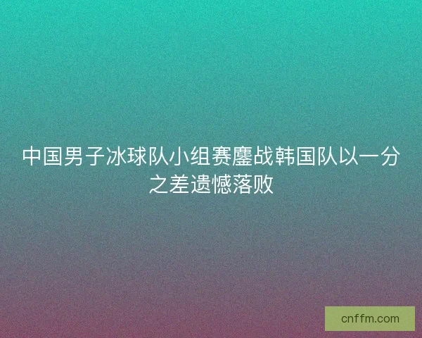 中国男子冰球队小组赛鏖战韩国队以一分之差遗憾落败